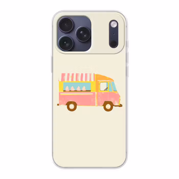 Handyhülle - Eiscreme-Wagen - Retro - Softeis - Rosa