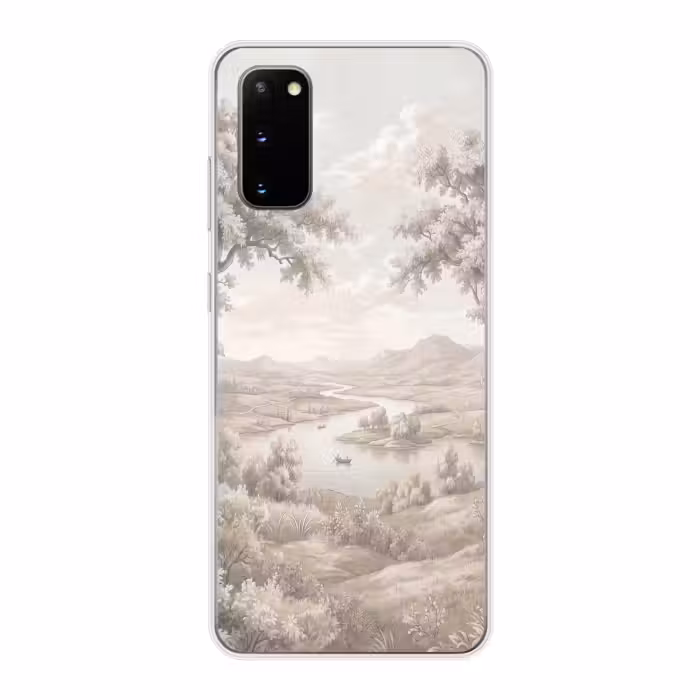 Handyhülle - Flusslandschaft - Berge - Natur - Vintage - Beige