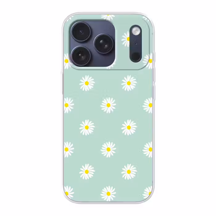 Handyhülle - Gänseblümchen - Pastell - Weiß - Grün - Florales Muster