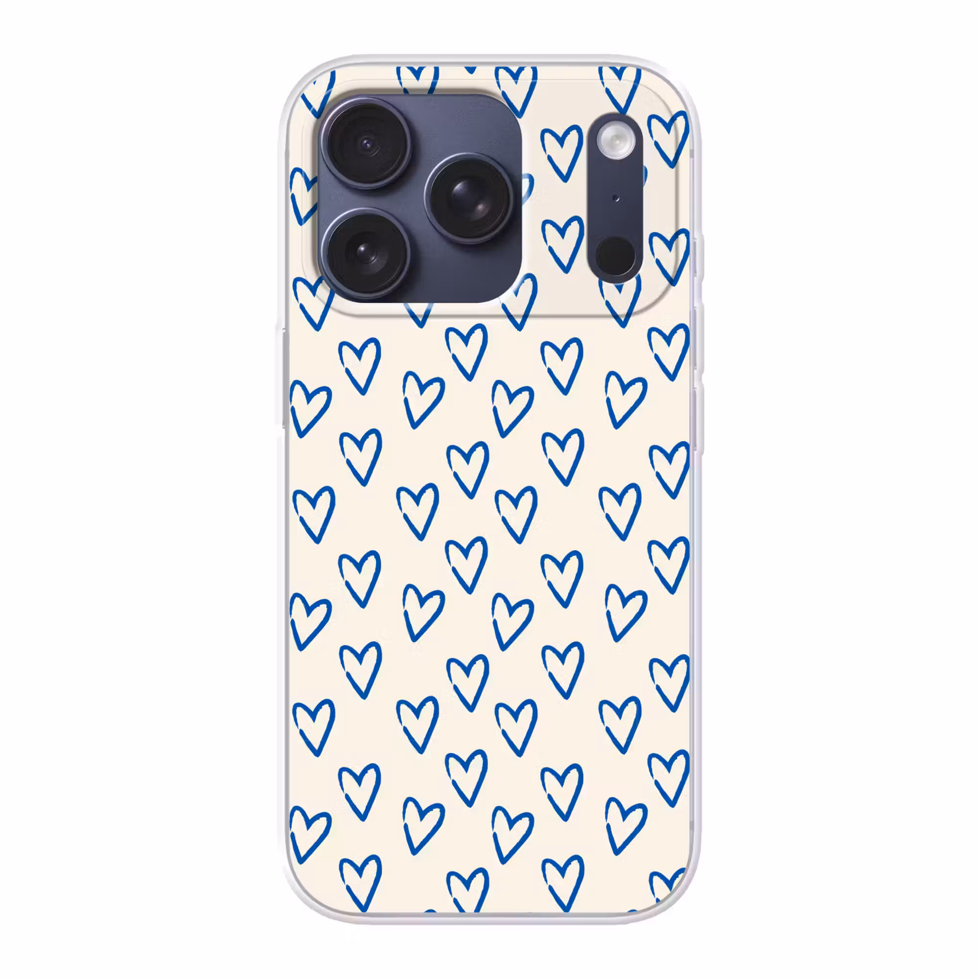 Handyhülle - Herzmuster - Blau - Beige - Liebe