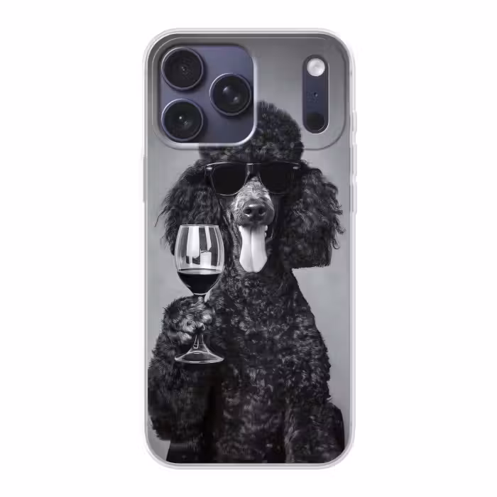 Handyhülle - Hund - Locken - Sonnenbrille - Wein