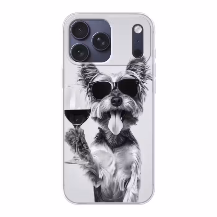 Handyhülle - Hund - Weinglas - Sonnenbrille - Enthusiastisch