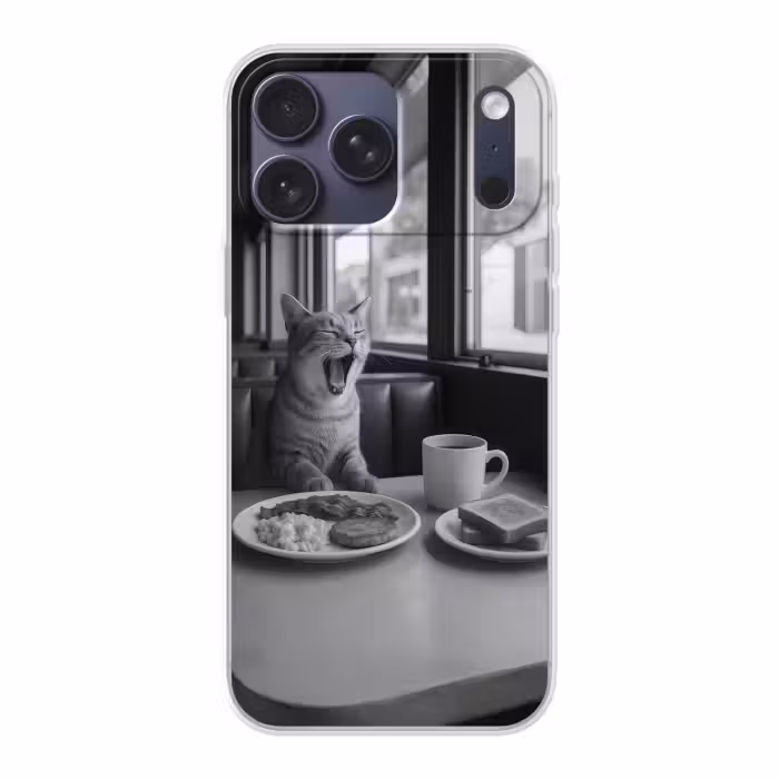 Handyhülle - Katze - Kaffee - Brot - Schwarz