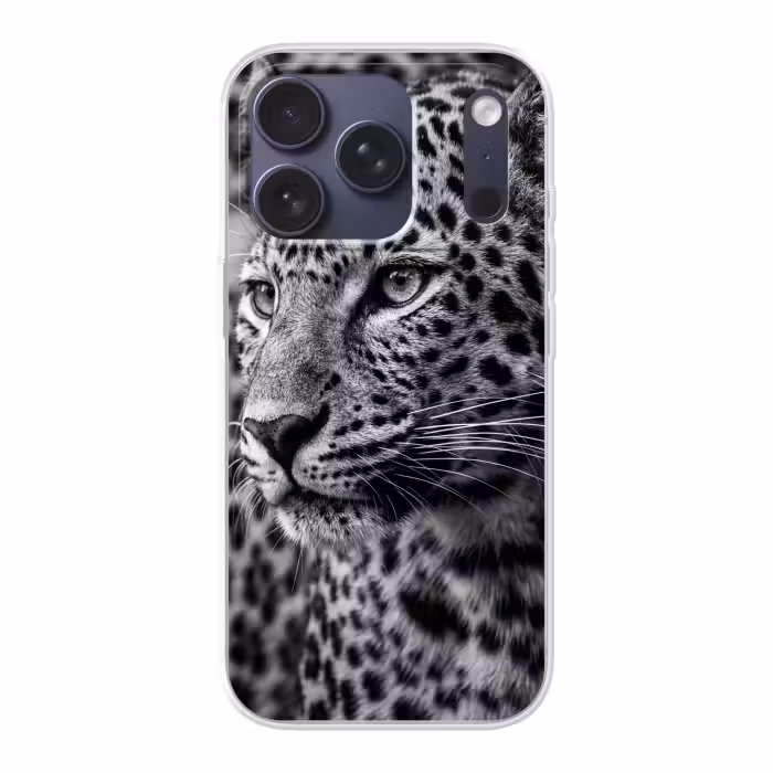 Handyhülle - Leopard - Schwarz - Weiß - Auge