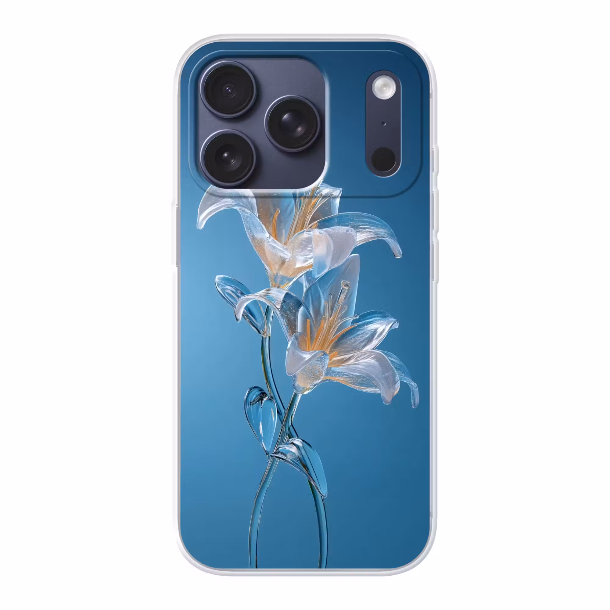 Handyhülle - Lilien - Blau - Gläser
