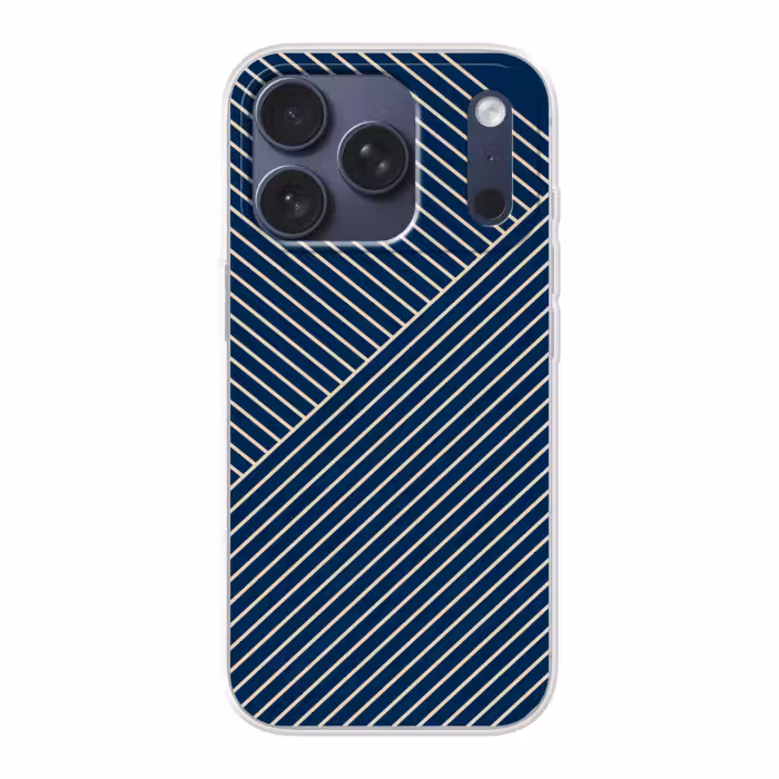 Handyhülle - Linien - Abstrakt - Blau - Weiß - Minimalistisch