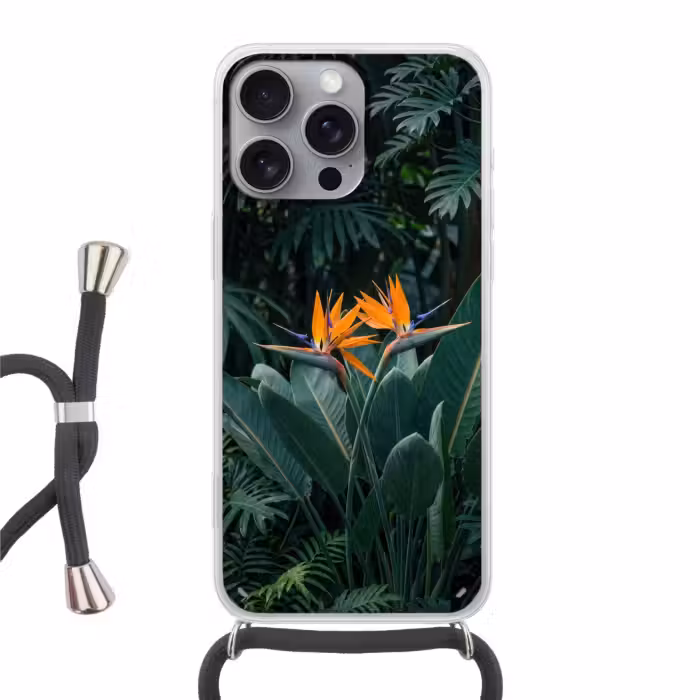 Handyhülle mit Band - Paradiesvogel - Blume - Exotisch