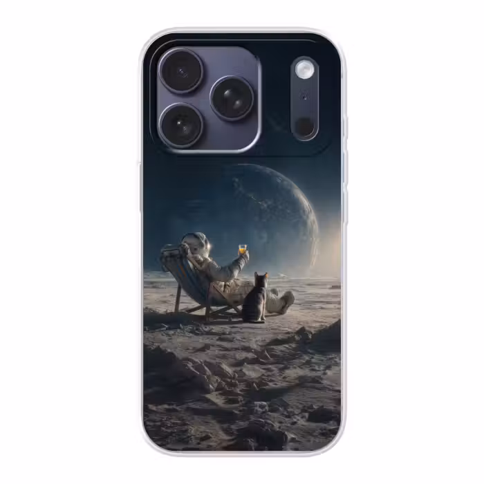 Handyhülle - Mond - Katze - Astronaut - Weltraum