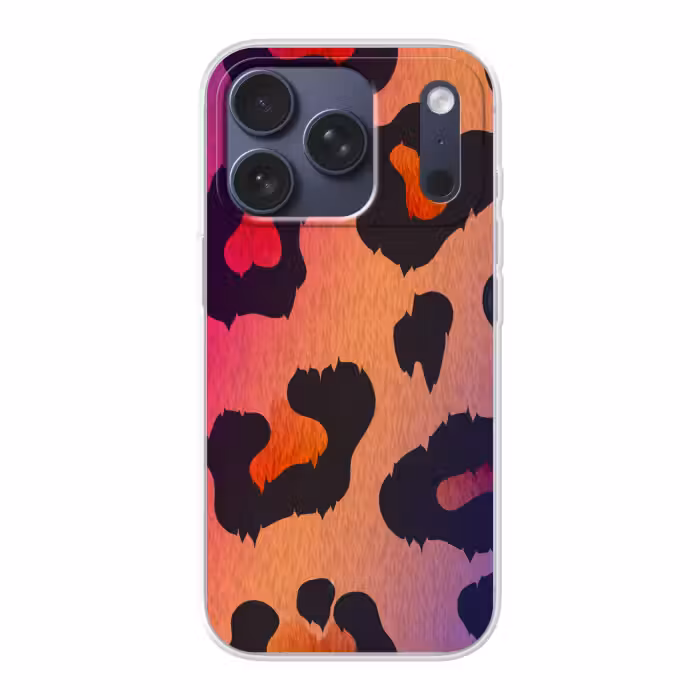 Handyhülle - Pantherdruck - Rosa - Lila - Orange