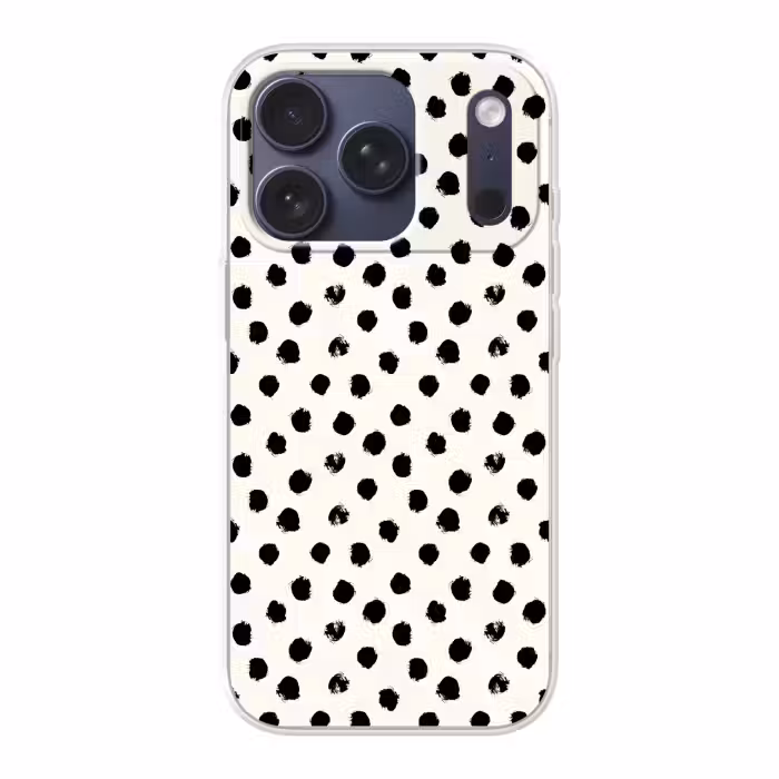 Handyhülle - Polka dots - Schwarz - Weiß - Druck - Minimalistisch