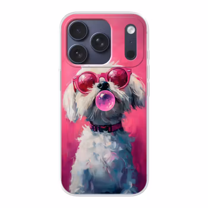 Handyhülle - Rosa - Hund - Blase