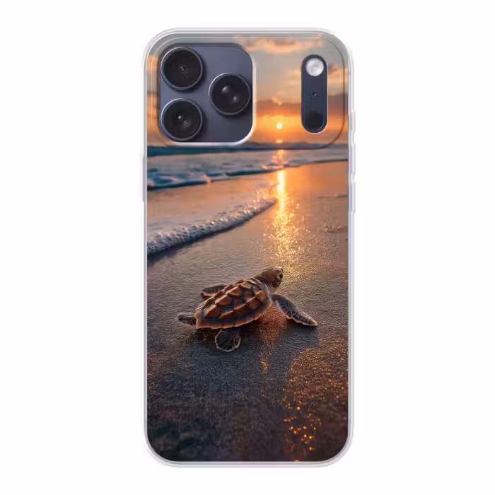 Handyhülle - Schildkröte - Strand - Sonnenuntergang