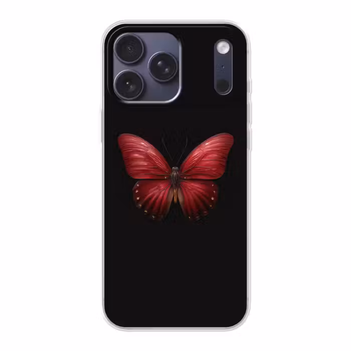 Handyhülle - Schmetterling - Rot - Minimalistisch