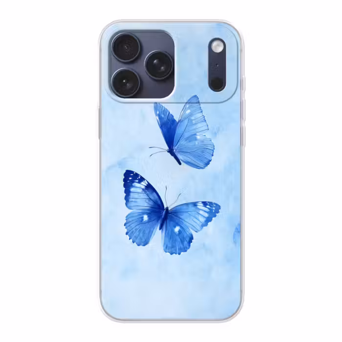 Handyhülle - Schmetterlinge - Ornamental - Blau
