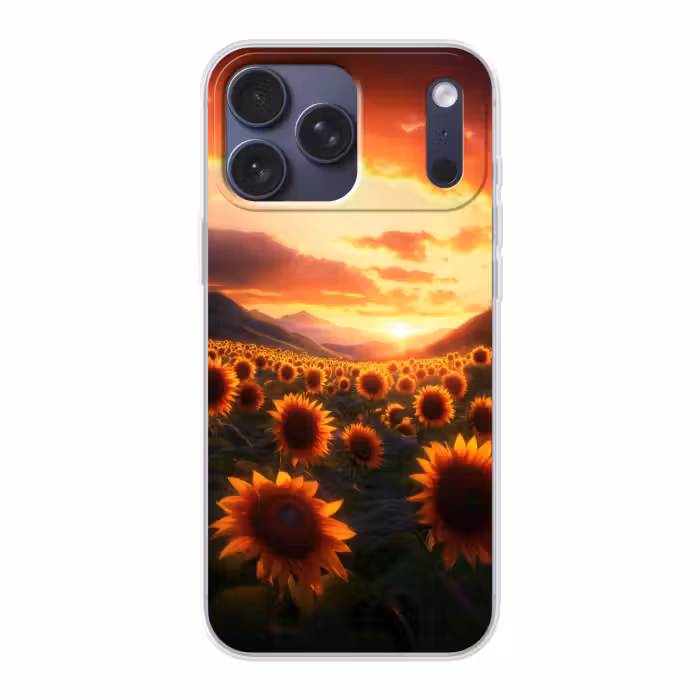 Handyhülle - Sonnenblumen - Sonnenuntergang - Landschaft