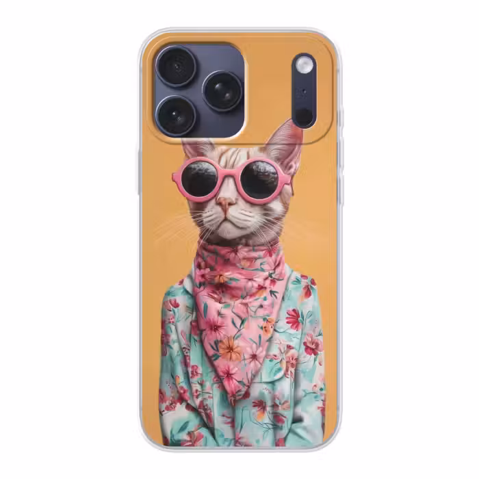 Handyhülle - Sonnenbrille - Katze - Halstuch - Blumen
