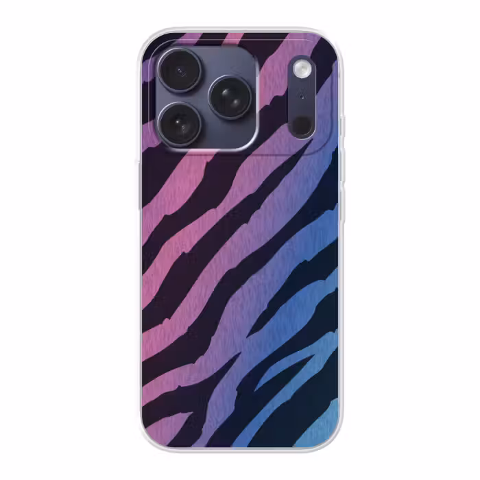 Handyhülle - Tigerdruck - Blau - Lila - Farbenfroh