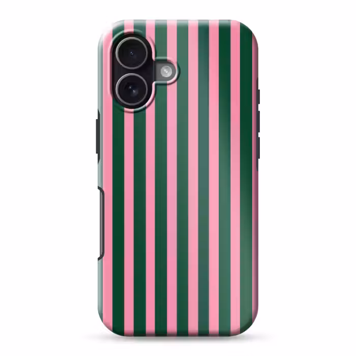 Handyhülle Toughcase - Vertikale Streifen - Grün - Rosa