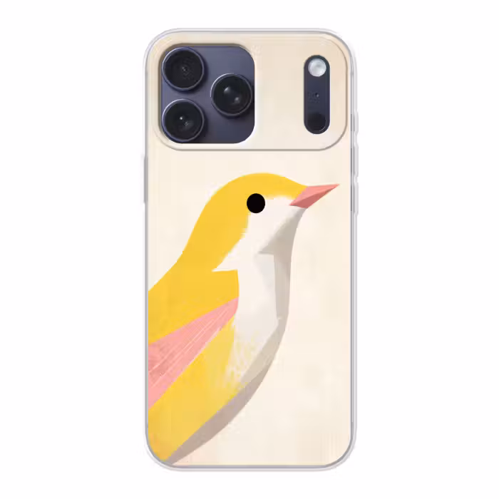 Handyhülle - Vogel - Minimalistisch - Gelb