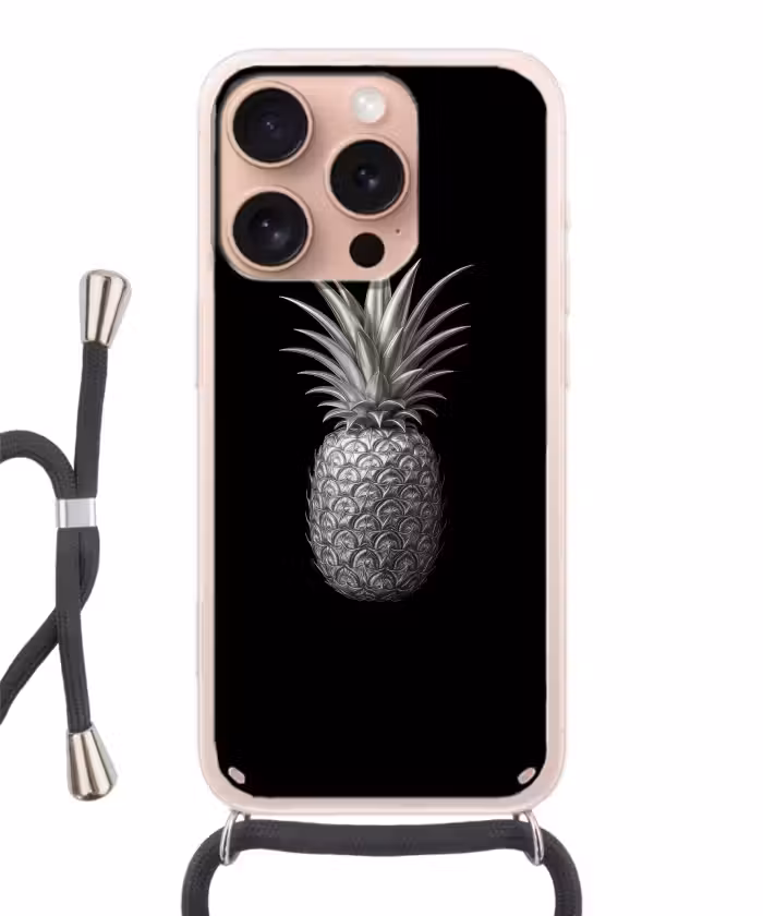 Handyhülle mit Band - Ananas - Detailliert - Blätter
