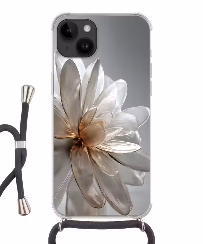 Handyhülle mit Band - Blume - Weiß - Neutral