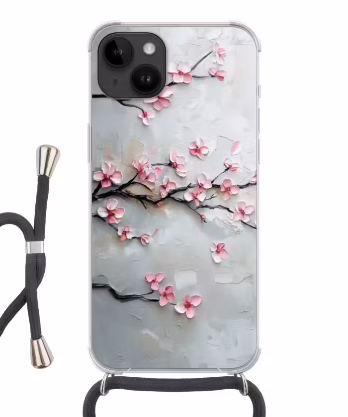 Handyhülle mit Band - Blüte - Künstlerisch - Rosa - Sakura