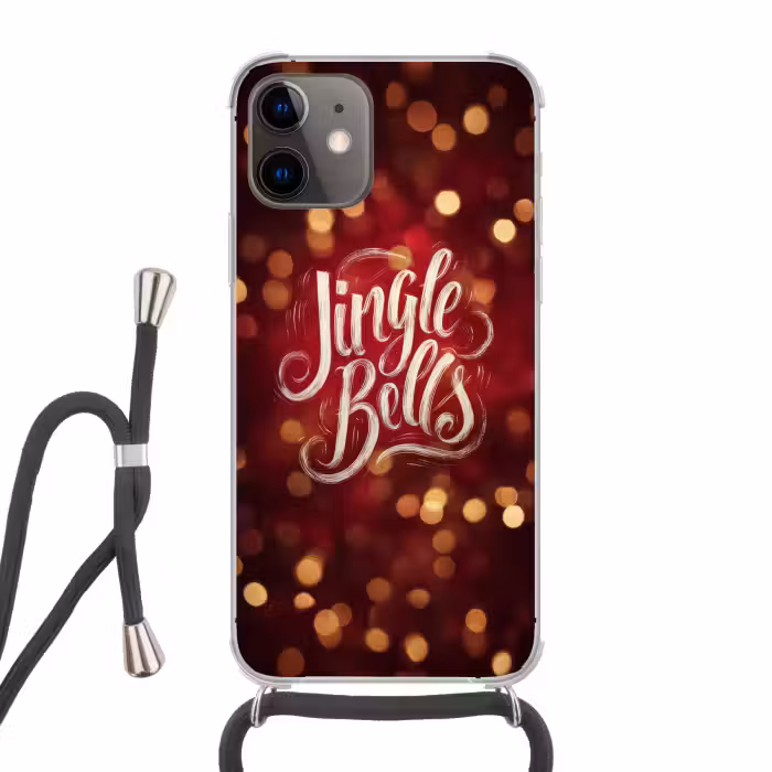 Handyhülle mit Band - Jingle - Bells - Weihnachten - Rot