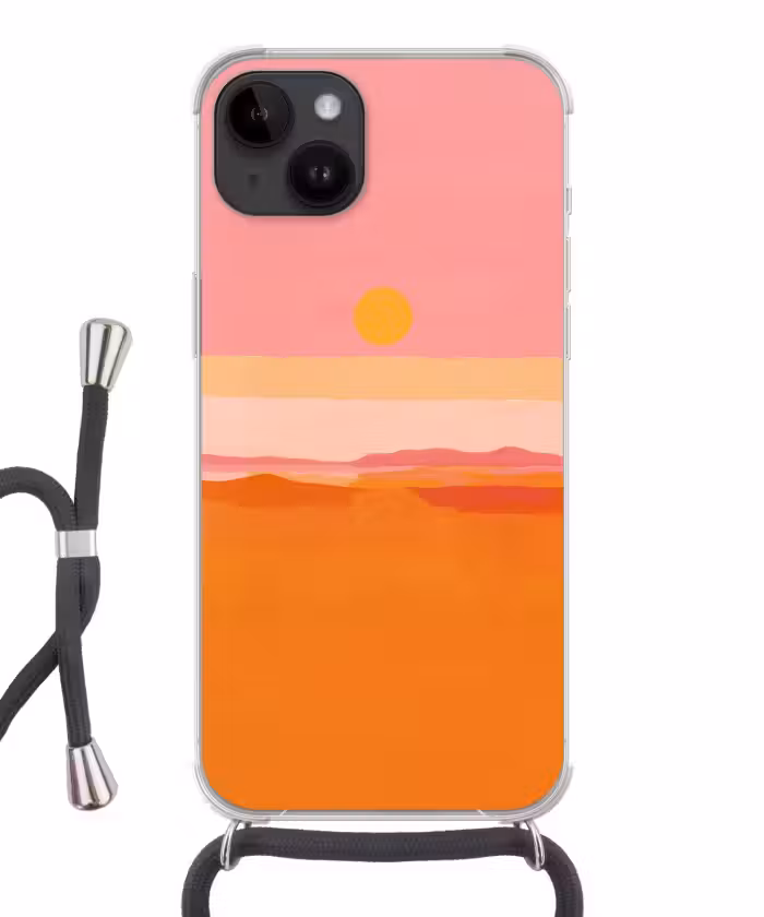 Handyhülle mit Band - Sonne - Abstrakt - Landschaft - Orange