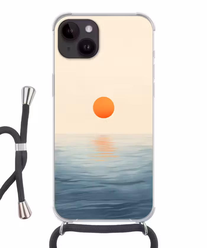 Handyhülle mit Band - Sonne - Orange - Meer