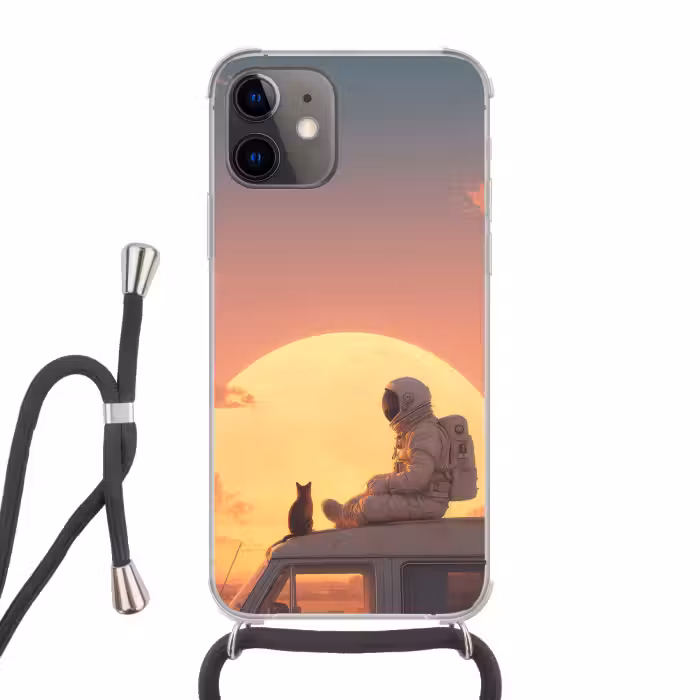 Handyhülle mit Band - Van - Katze - Sonnenuntergang - Orange
