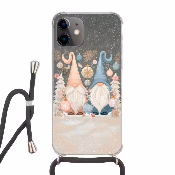 Handyhülle mit Band - Weihnachten - Wichtel - Pastell