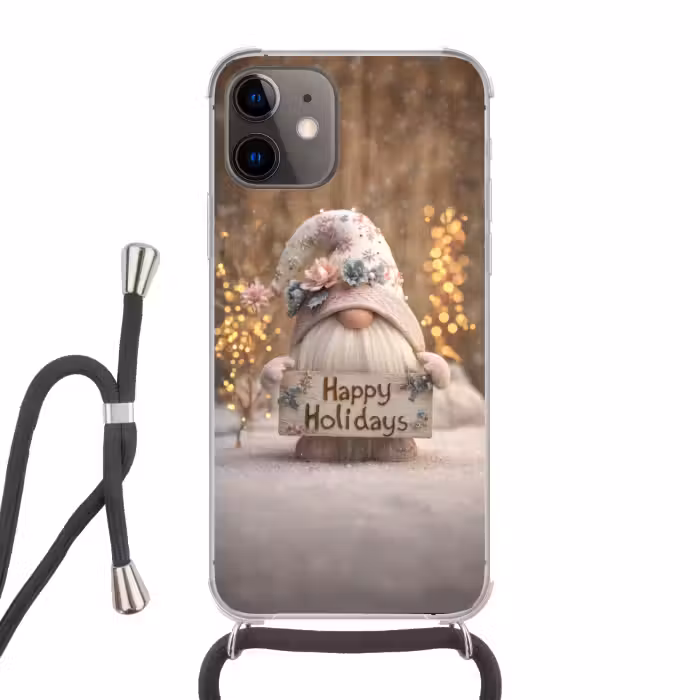 Handyhülle mit Band - Weihnachten - Wichtel - Teller - Bunt
