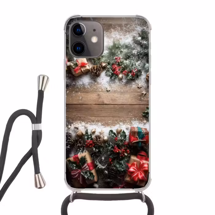 Handyhülle mit Band - Weihnachtsdekoration - Geschenke - Holz - Mehrfarbig