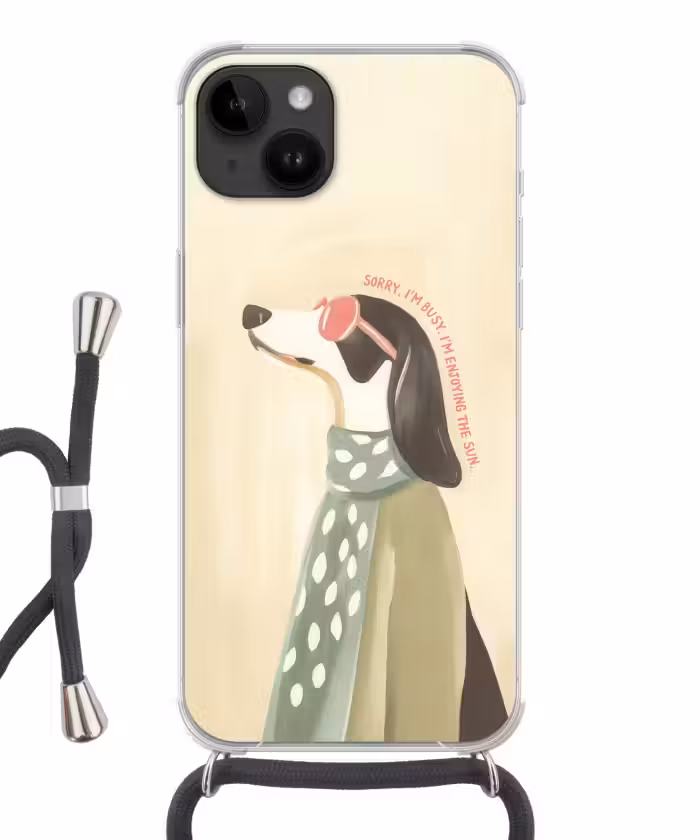 Handyhülle mit Band - Zitat - Hund - Sonnenbrille