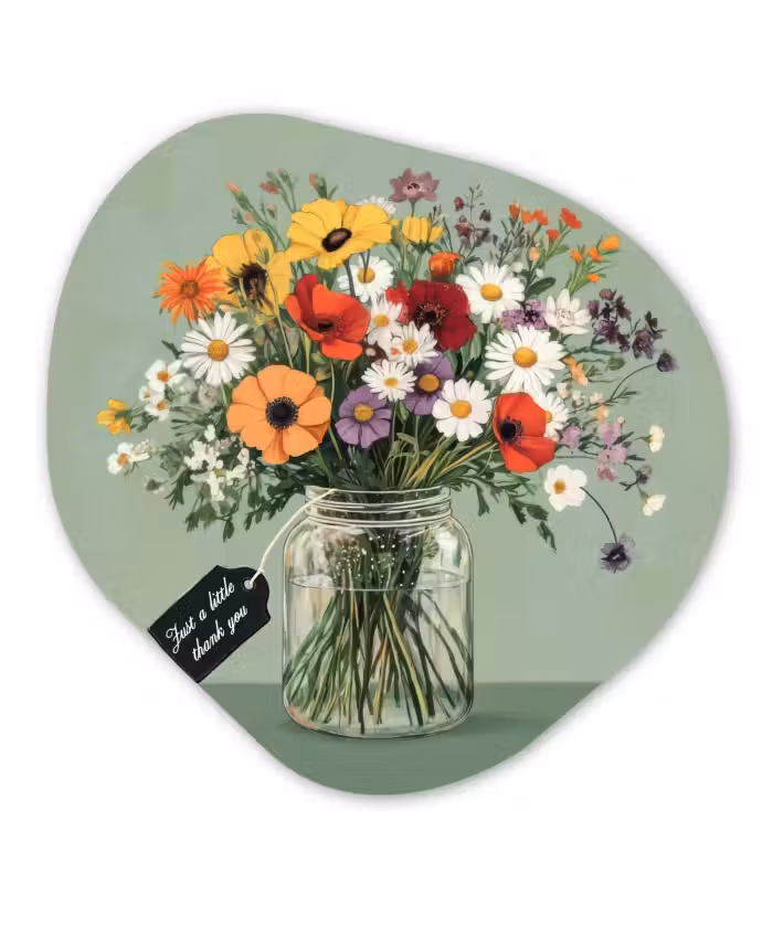Forexbild Organische Form - Blumen - Vase - Karte
