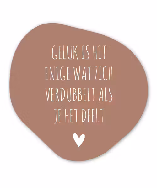 Geluk is het enige wat zich verdubbelt - Quotes - Spreuken Wandcirkel Organisch Forex 3mm klein -3d