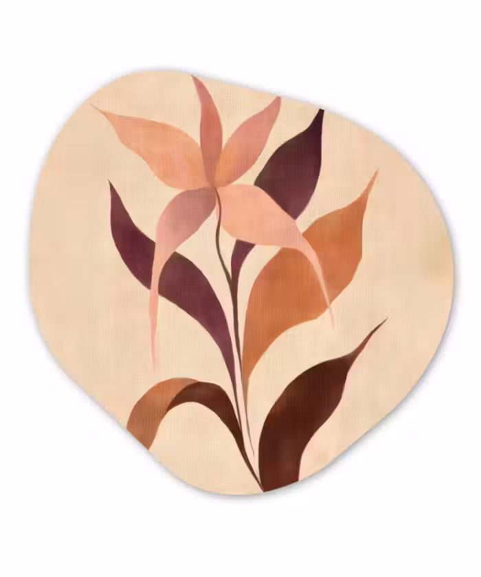 Forexbild Organische Form - Minimalistisch - Blume - Blätter - Beige