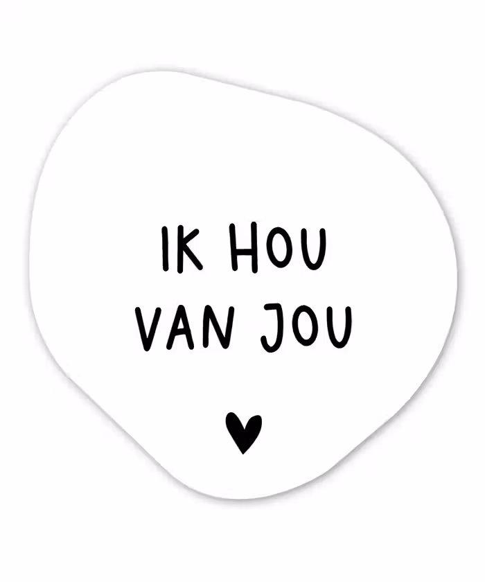 Spreuken - Ik hou van jou - Quotes Wandcirkel Organisch Forex 3mm klein -3d