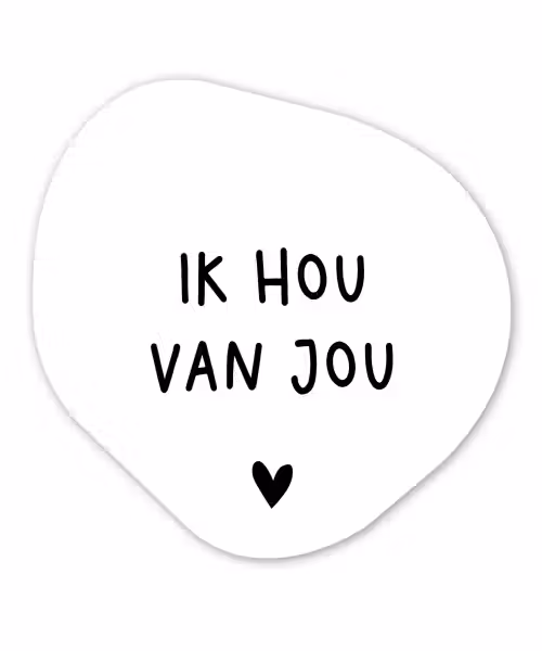 Spreuken - Ik hou van jou - Quotes Wandcirkel Organisch Forex 3mm klein -3d
