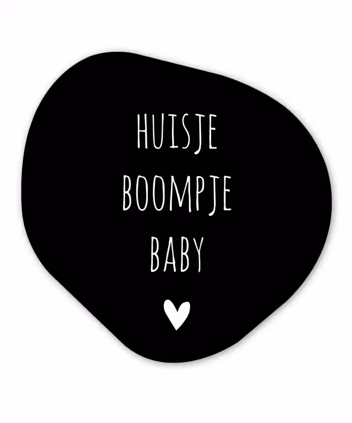 Spreuken - Huisje boompje baby - Quotes Wandcirkel Organisch Forex 3mm klein -3d