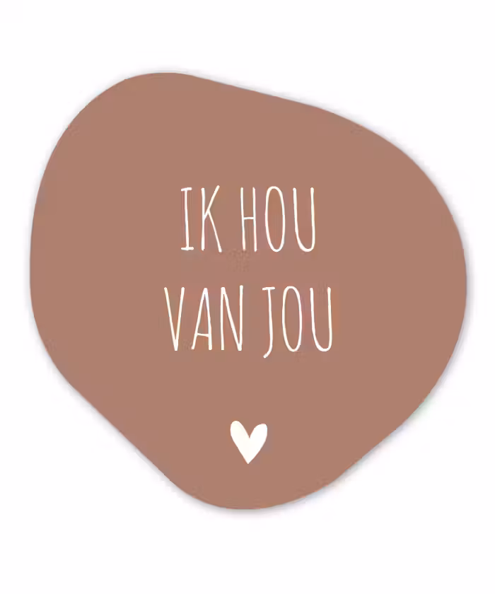 Quotes - Ik hou van jou - Spreuken Wandcirkel Organisch Forex 3mm klein -3d
