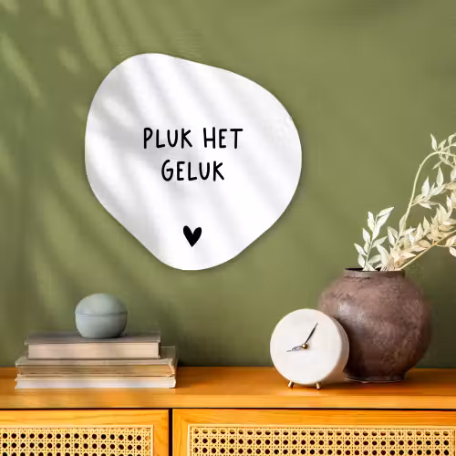 Quotes - Pluk het geluk - Spreuken Wandcirkel Organisch Forex 3mm klein -sfeer2