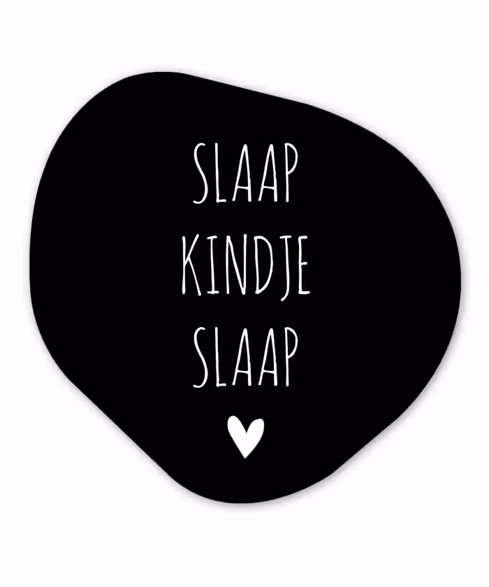 Quotes - Slaap kindje slaap - Spreuken Wandcirkel Organisch Forex 3mm klein -3d