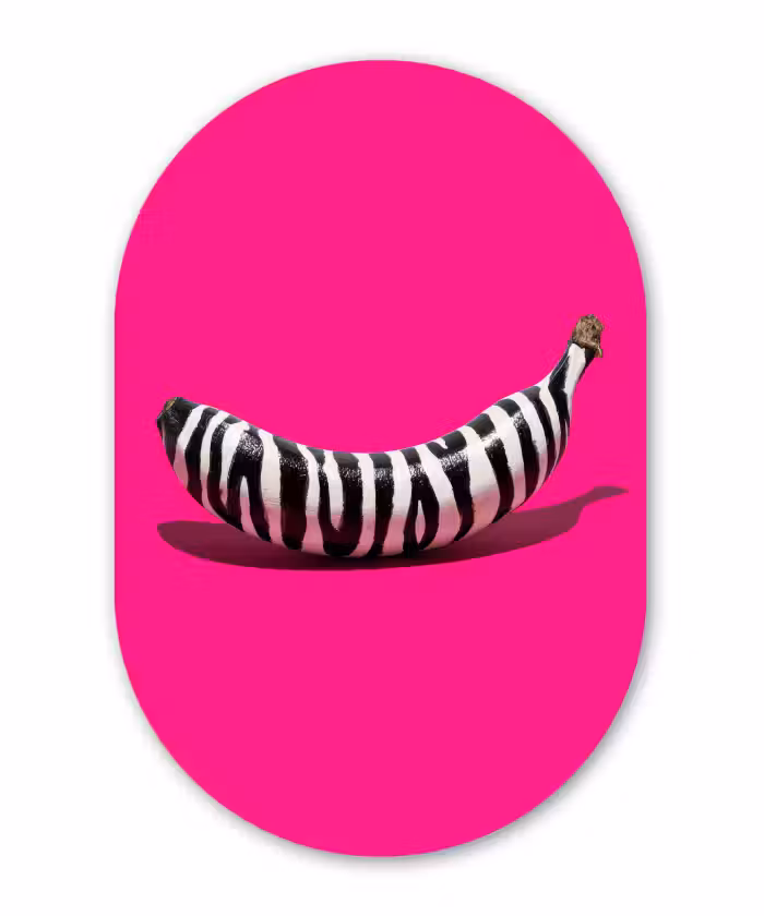 Forexbild Oval - Banane - Zebramuster - Rosa