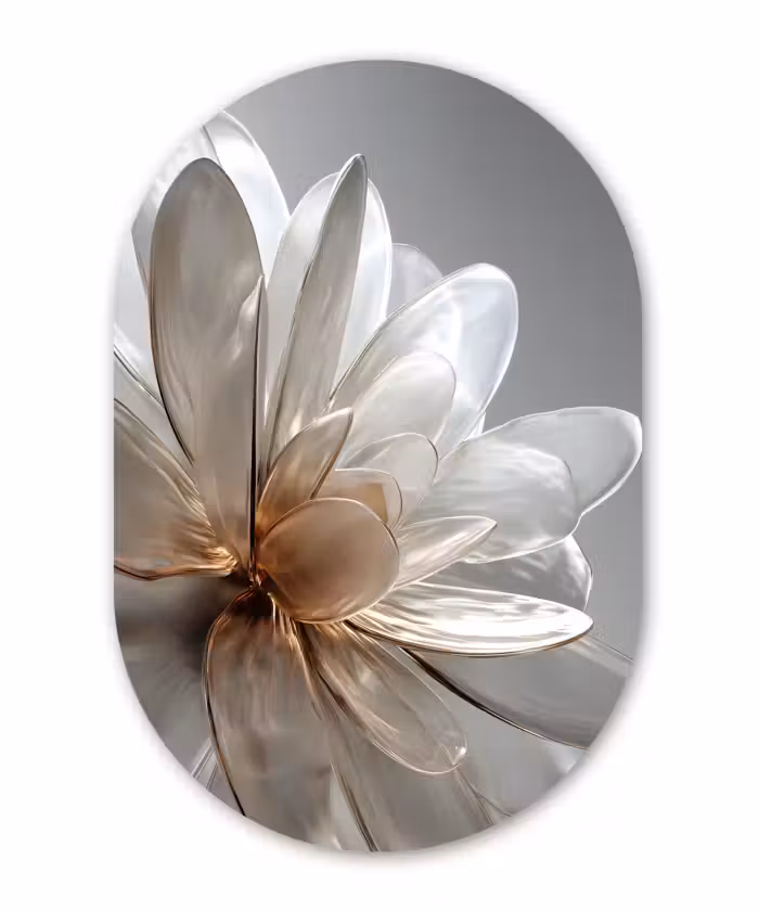 Forexbild Oval - Blume - Weiß - Neutral