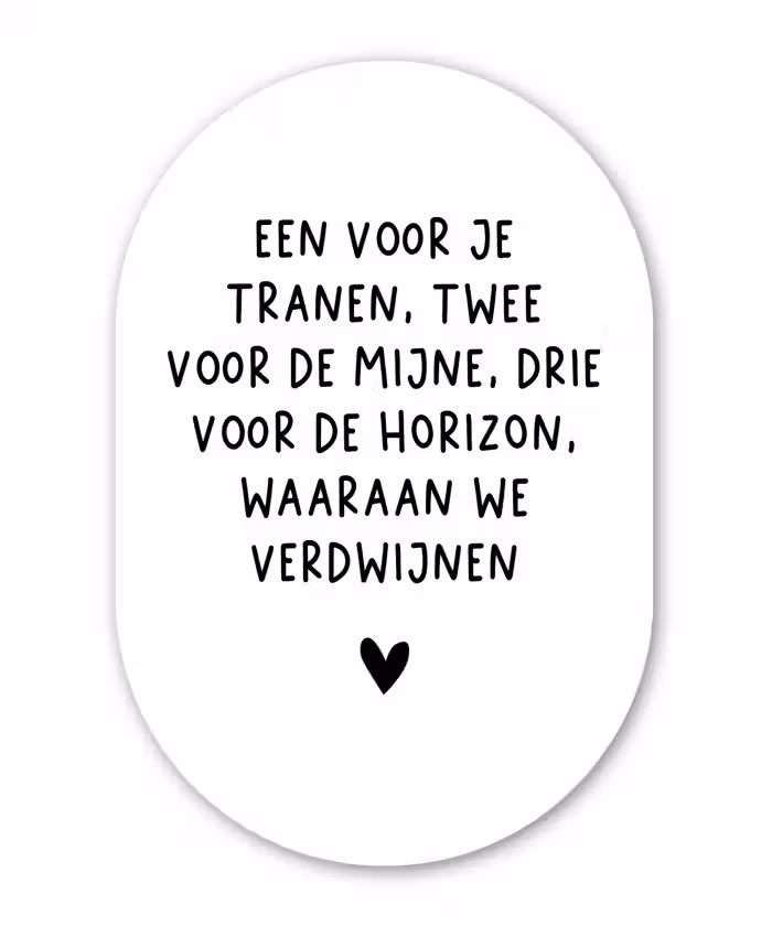 De horizon waaraan we verdwijnen - Quotes - Spreuken - Bløf Wandcirkel Ovaal Forex klein -3d