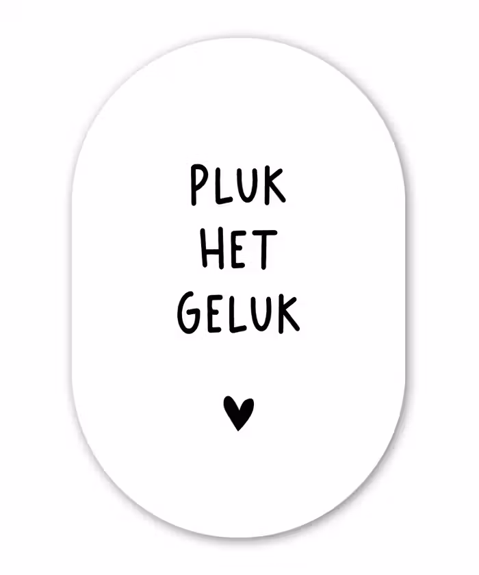 Pluk het geluk - Quotes - Spreuken Wandcirkel Ovaal Forex klein -3d