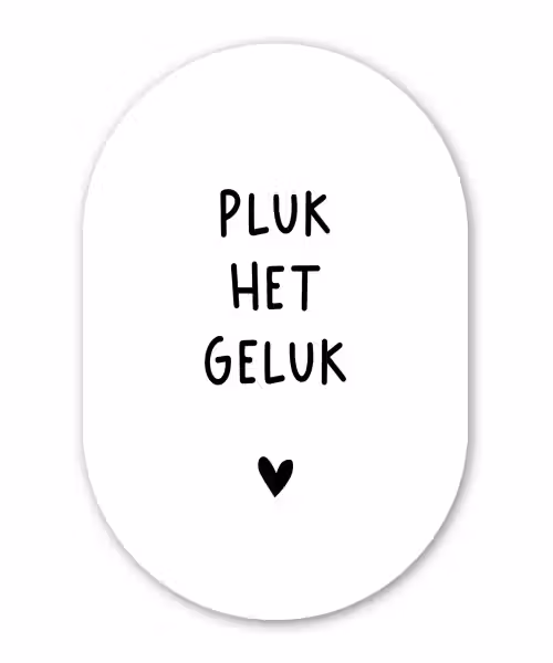 Pluk het geluk - Quotes - Spreuken Wandcirkel Ovaal Forex klein -3d