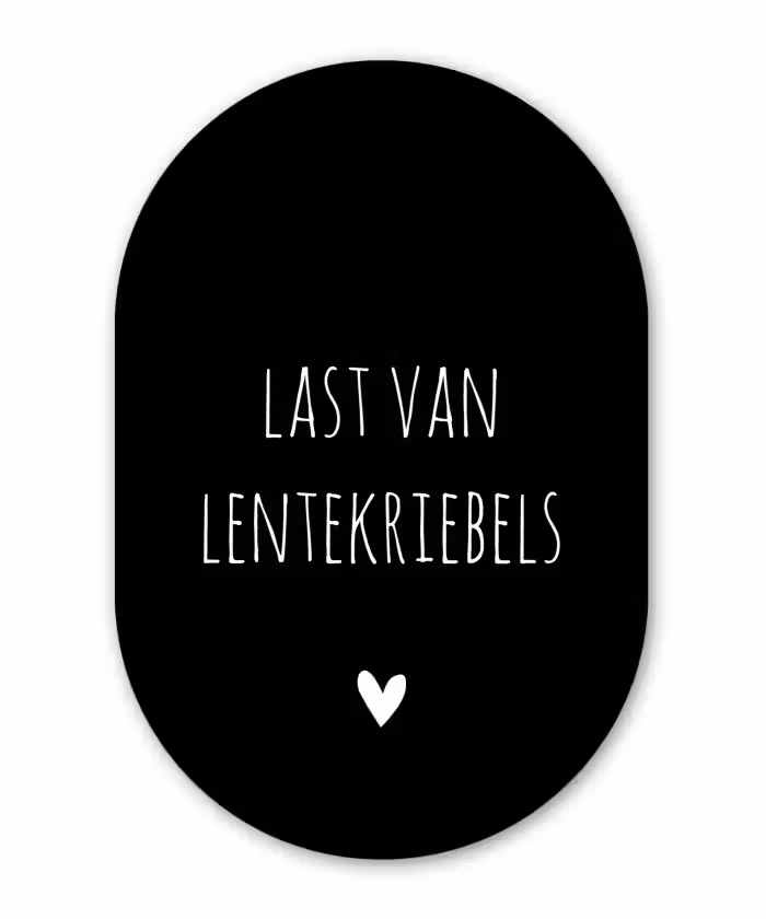 Last van lentekriebels - Quotes - Spreuken Wandcirkel Ovaal Forex klein -3d