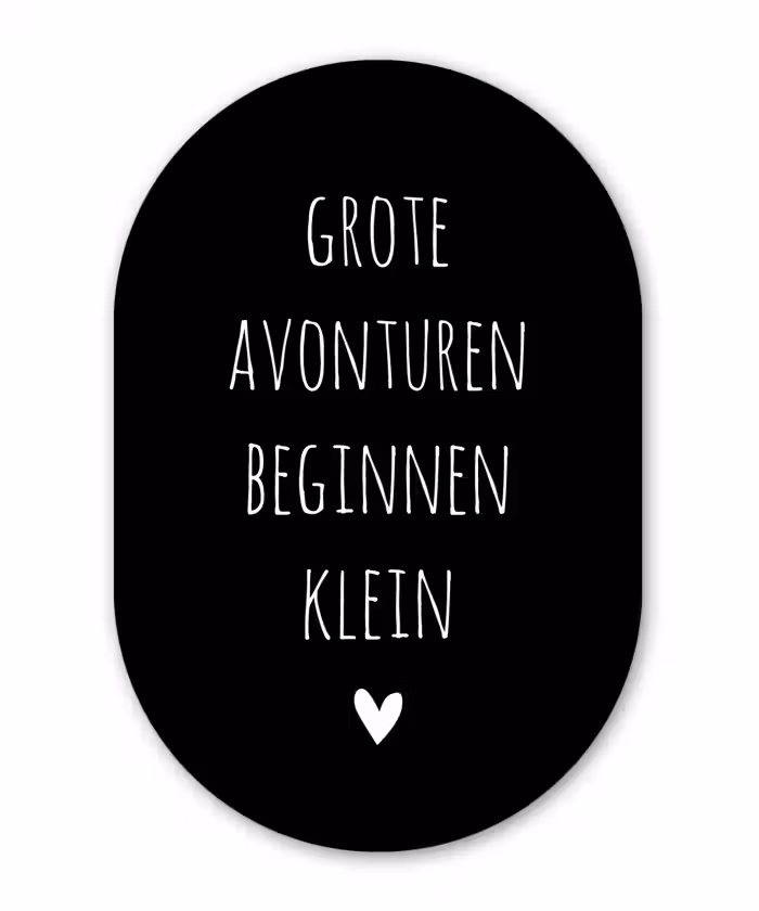 Grote avonturen beginnen klein - Quotes - Spreuken Wandcirkel Ovaal Forex klein -3d